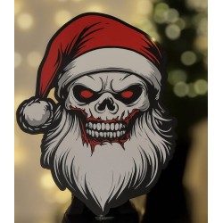Santa Skull – Mroczny Mikołaj | Ozdoba świąteczna 3D 40,5×30 cm | PrestigePrint3D