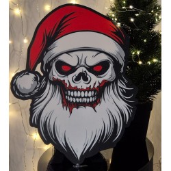 Santa Skull – Mroczny Mikołaj | Ozdoba świąteczna 3D 40,5×30 cm | PrestigePrint3D