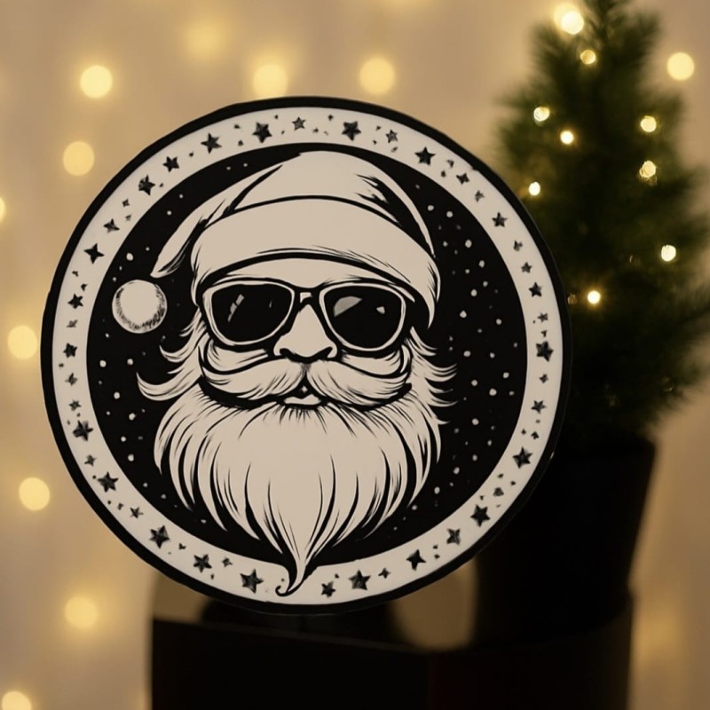 Cool Claus – nowoczesny Mikołaj Ø34 cm | Ozdoba świąteczna 3D | PrestigePrint3D