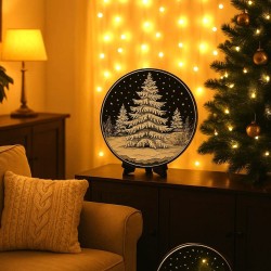 Zimowy Las – ozdoba świąteczna Ø34 cm | Dekoracja 3D | PrestigePrint3D