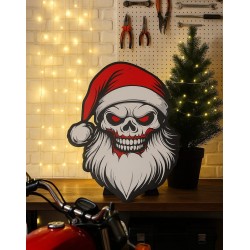 Santa Skull – Mroczny Mikołaj | Ozdoba świąteczna 3D 40,5×30 cm | PrestigePrint3D