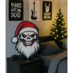 Santa Skull – Mroczny Mikołaj | Ozdoba świąteczna 3D 40,5×30 cm | PrestigePrint3D